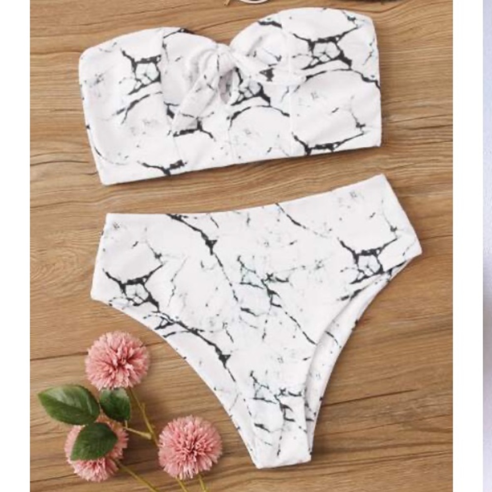 Brand new never worn bandeau high waisted swimwear